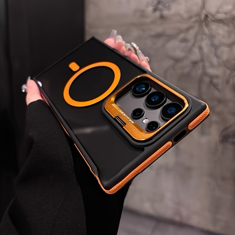 Magnetic Charging Stand - غطاء معدني فاخر مغناطيسي شفاف مع