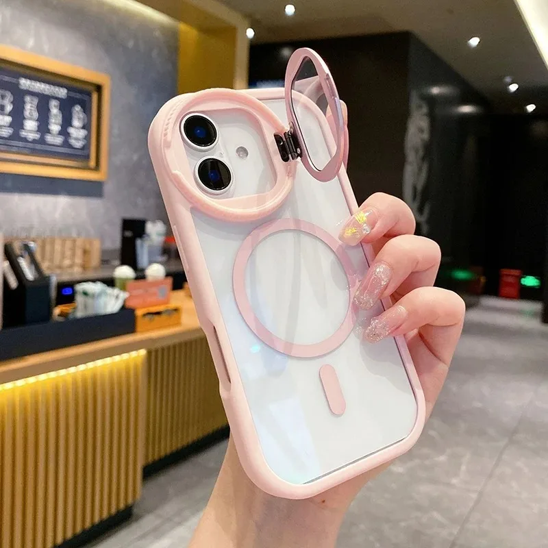 Magnetic Charging Stand - غطاء خلفي شفاف مع حامل كاميرا