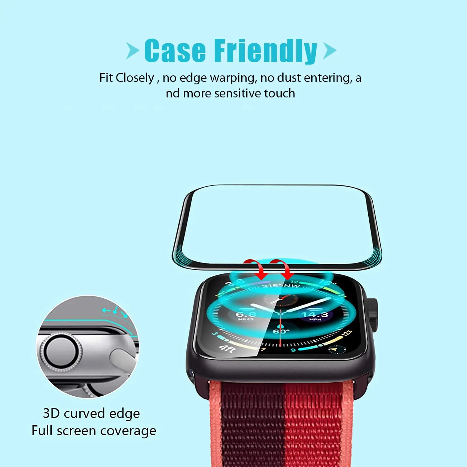 واقي شاشة ثلاثي الأبعاد من الز - مراجعة Smartwatch Case وسعره