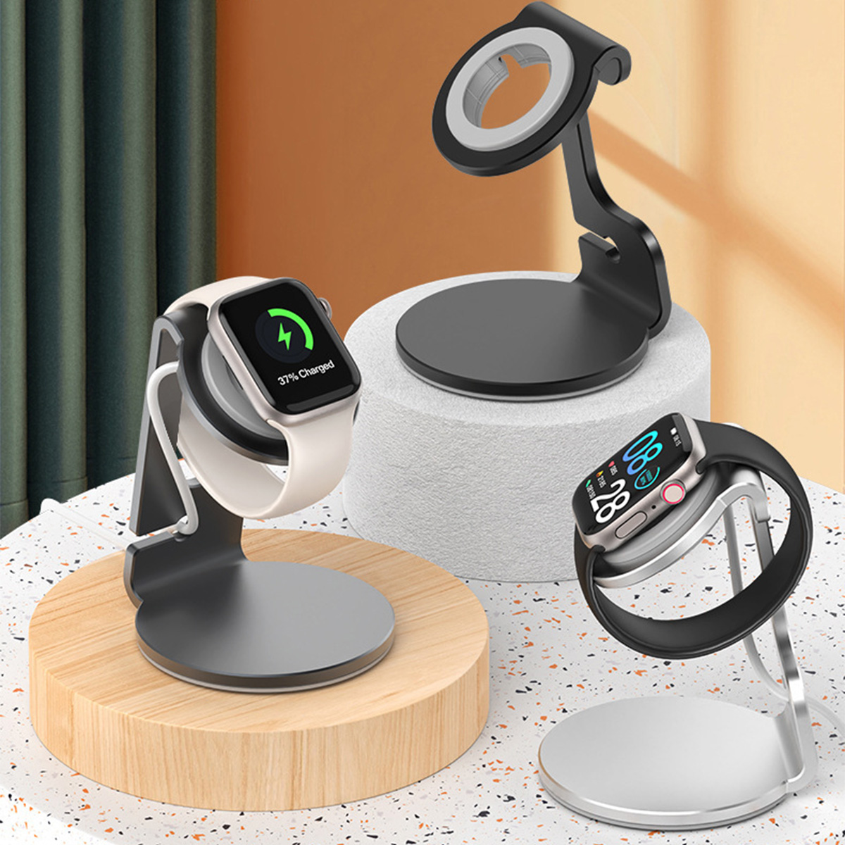 الألومنيوم قوس شاحن قاعدة شحن  - مراجعة Watch Charging Dock وسعره