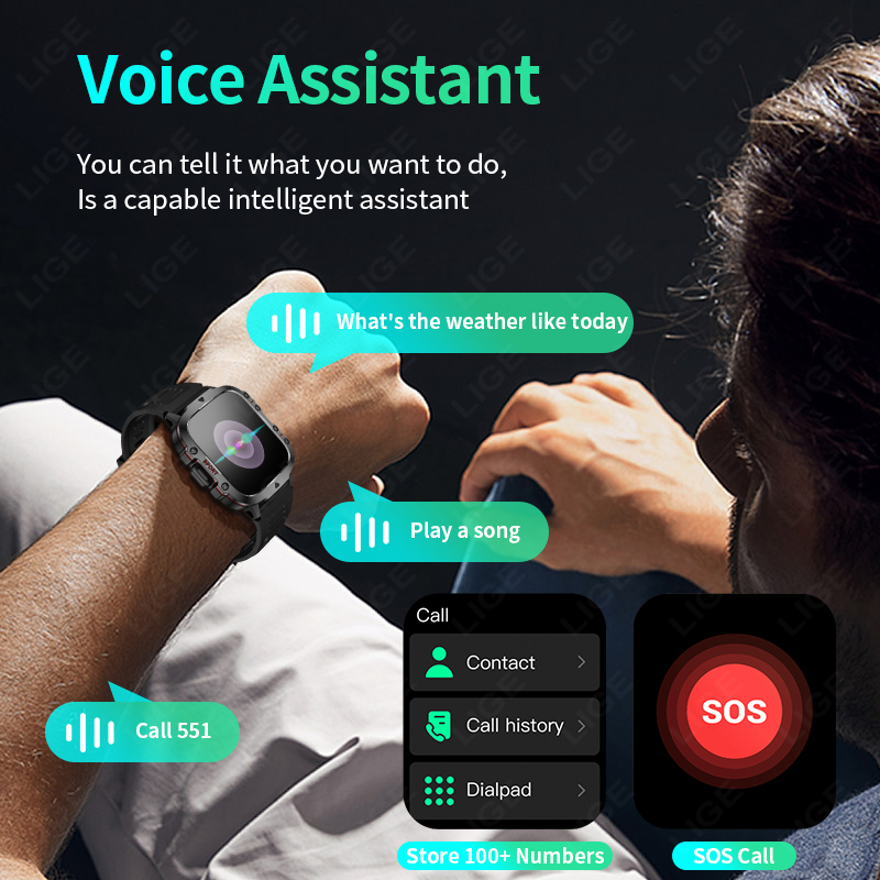LIGE ساعة ذكية خارجية للرجال ش - مراجعة Smartwatch Face وسعره